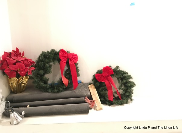 Wreaths, poinsettia and building renovation supplies