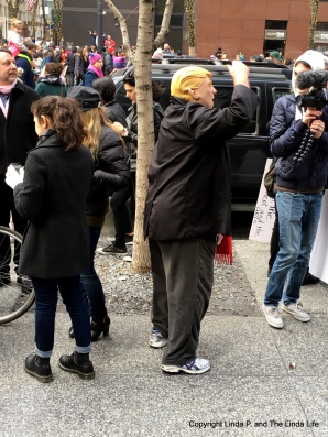 Dude in Trump mask at Women's March on NY 1-21-17