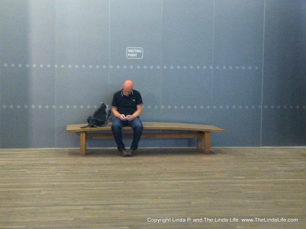 Waiting area at the Tate Modern, London , August 2012